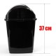 10 л черно кошче за отпадъци с люлеещ сив капак HORECANO