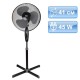 41 см вентилатор в цвят черно и сиво на стойка MUHLER 
