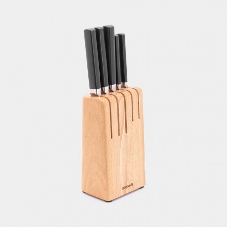 Дървен блок с 5 ножа Brabantia от серия Profile
