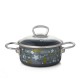 16 см малка емайлирана тенджера със стъклен капак Metalac Posude - декор FB FOOD