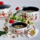 16 см емайлирана плитка тенджера Metalac Posude с декор Cheerful Cook