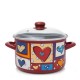 22 см емайлирана тенджера Metalac Posude с декор HAPPY HEARTS