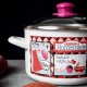 16 см емайлирана тенджера Metalac Posude с декор HAPPINESS IS HOMEMADE