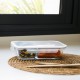 Купи 1,450 л стъклена кутия за храна с 2 отделения PEBBLY