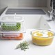 Сет от 3 бр стъклени кутии за храна с различни размери PEBBLY