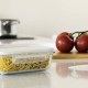 Сет от 3 бр правоъгълни стъклени кутии за храна с различни размери PEBBLY