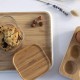 Сет от 3 бр квадратни стъклени канистери за съхранение с бамбуков капак PEBBLY