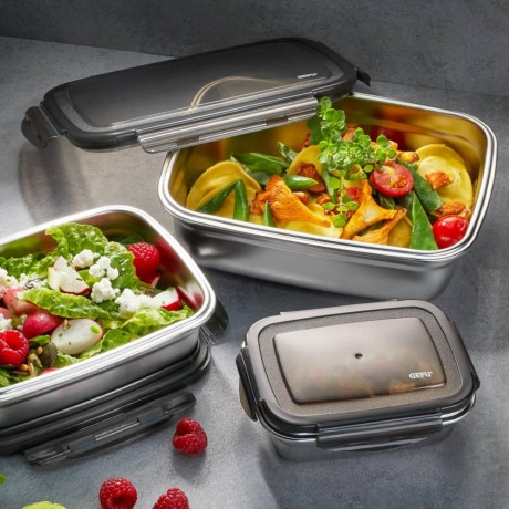 Купи Комплект от 3 бр стоманени кутии за храна GEFU модел PREPPO