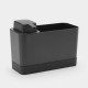 Тъмно сив органайзер за мивка с дозатор за течен сапун Brabantia от серия SinkSide