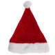 Червена кадифена коледна шапка с помпон