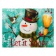60 x 40 см коледна входна постелка със снежен човек и надпис Let it Snow