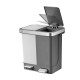 2 х 10 л бял-сив кош за разделно събиране на отпадъци с 2 педала EKO от серия HANA DUO