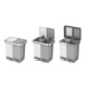 2 х 10 л бял-сив кош за разделно събиране на отпадъци с 2 педала EKO от серия HANA DUO
