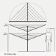 40 м метално сив простор с метален шиш Brabantia от серия Lift-O-Matic 