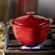 25 см червена керамична дълбока тенджера с капак EMILE HENRY модел ONE POT