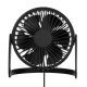 Черен вентилатор за бюро с USB захранване