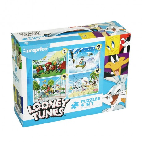 Пъзел Looney Tunes 4 в 1
