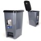 25 л сиво - черен кош за боклук с педал Dunya модел Slim