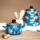 16 см емайлирана тенджера Metalac Posude с декор BLUE COOKING DELIGHT