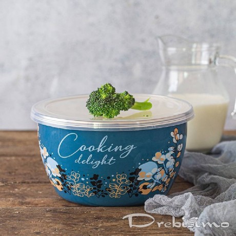 16 см съд за съхранение с пластмасов капак Metalac Posude с декор BLUE COOKING DELIGHT