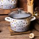 16 см дълбока емайлирана тенджера Metalac Posude с надпис The secret ingredient is always love