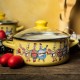 18 см питка емайлирана тенджера Metalac Posude с декор Happy chickens