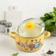 22 см дълбока емайлирана тенджера Metalac Posude с декор Happy chickens