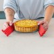 18 см червена силиконова форма за киш със стъклена основа COOX