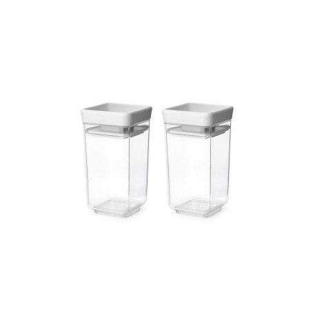 Комплект от два броя буркани със светло сиви капаци Brabantia от серия Tasty+ Stackable