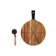 Комплект дъска и нож за сервиране на пица MAKU