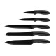 Комплект от 5 бр черни стоманени ножове с керамично покритие MAKU