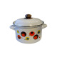 20 см (3,75 л.) емайлирана тенджера с метален капак разцветка Кръгчета