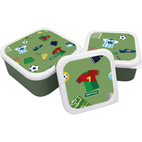 Сет от 3 бр детски кутии за храна Nerthus с декор Футбол Сет от 3 бр детски кутии за храна Nerthus с декор Футбол