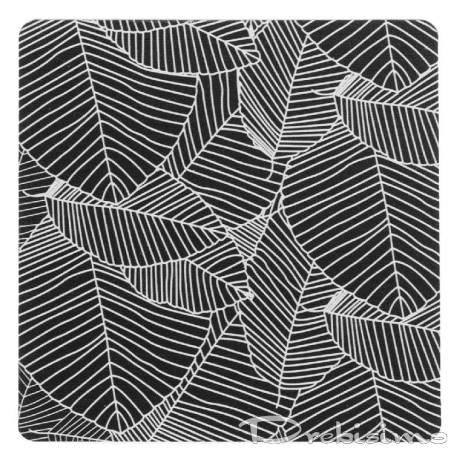 Квадратна дървена подложка за чаши с дизайн листа