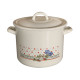 22 см (6,7 л.) дълбока емайлирана тенджера с метален капак разцветка Сини цветя