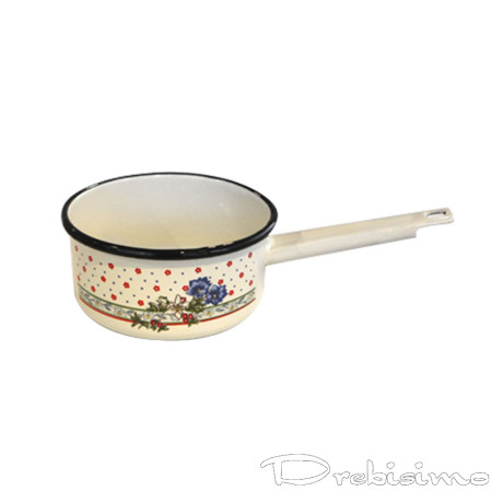 14 см емайлирана касерола с декор Сини цветя