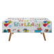 183 х 137 см покривка за маса с надпис "Happy Birthday" и декор балони с подаръци