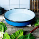 28 см кръгла емайлирана тава Metalac Posude в син цвят