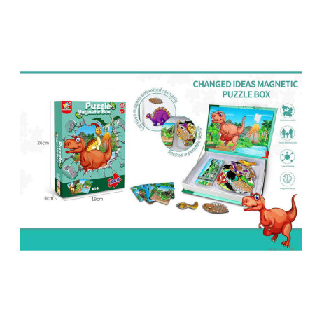 Детски магнитен пъзел-книга с динозаври