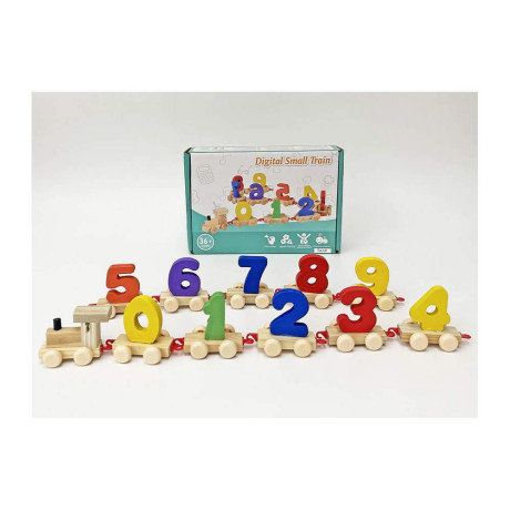 Дървено влакче с цифри
