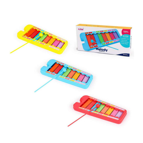 Детски ксилофон в кутия 3 цвята