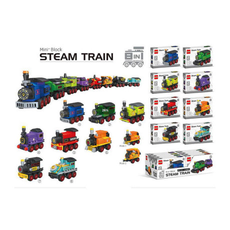 Детски малък конструктор локомотив 8 вида