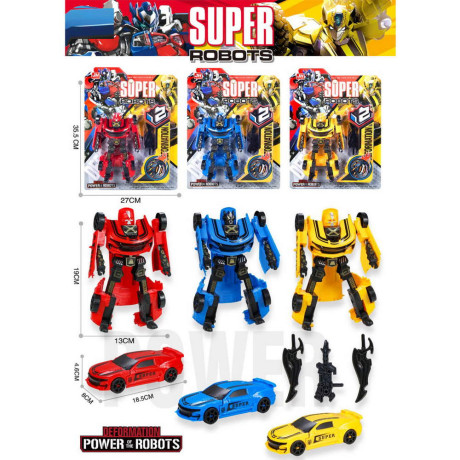 Трансформър super robots на картон 3 цвята