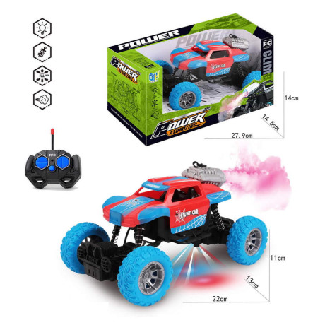 Детско бъги с дистанционно и пушек, 4 посоки, син супергерой