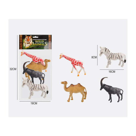 Комплект африкански животни за игра 4 бр. в плик