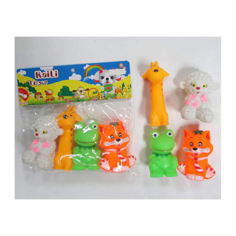 Бебешки гумени играчки kaili с жираф 4 бр. в плик
