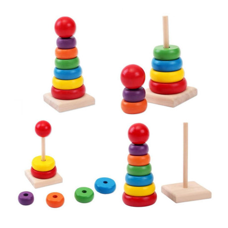 Бебешка дървена пирамида 8 части