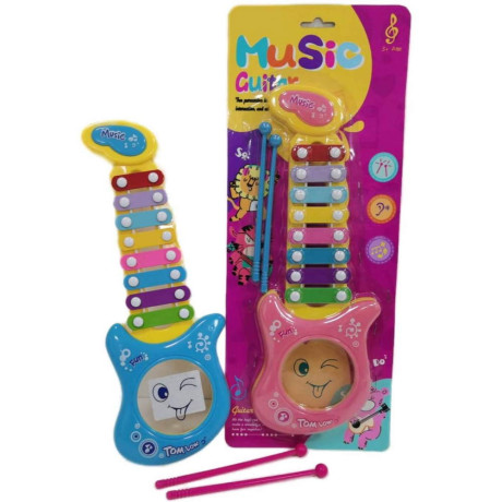 Детска китара-ксилофон на картон 2 цвята