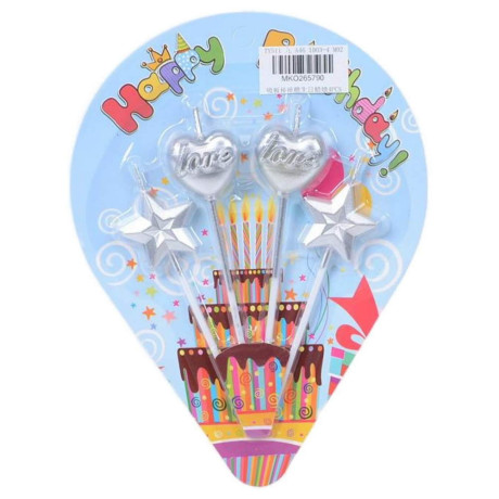 Свещи честит рожден ден 4 бр. на картон