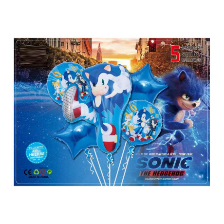Фолиеви балони 5 бр. соник
